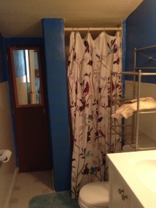 This bathroom was dark brown and took two full hours to clean! 