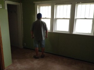 We decided to leave the bedroom green. It is lovely and serene.